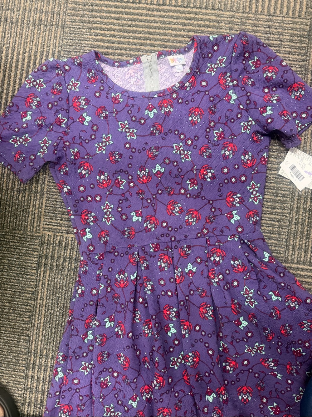 NWT LuLaRoe Amelia Dress Purple Floral Sz Large